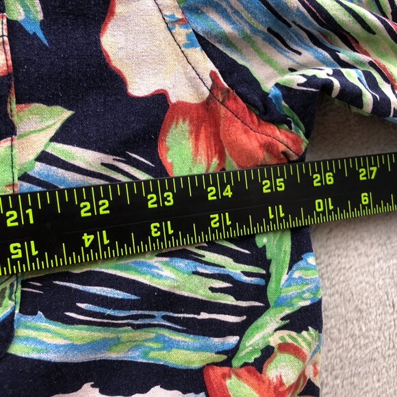Untied Mens Hawaiian Shirt Size XL 100% Silk Navy Floral Short Sleeve Casual Y2K - Picture 6 of 12